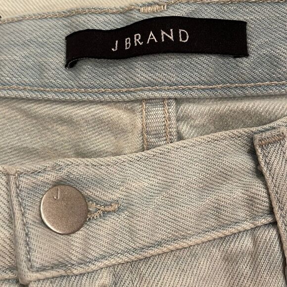 NWT J Brand Liza Mid-rise Crop Coulotte Light Wash Denim Jeans Frayed Hems Sz 28 - Picture 8 of 13